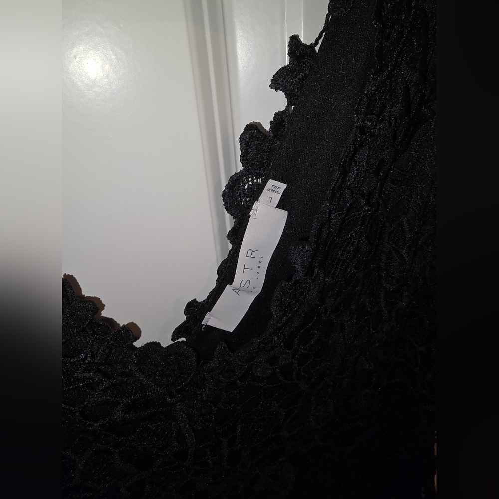 ASTR Black All Lace Dress Size L - Picture 4 of 11